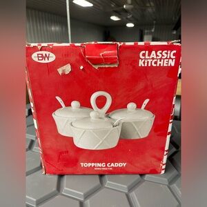 Classic Kitchen White Topping Caddy Set
